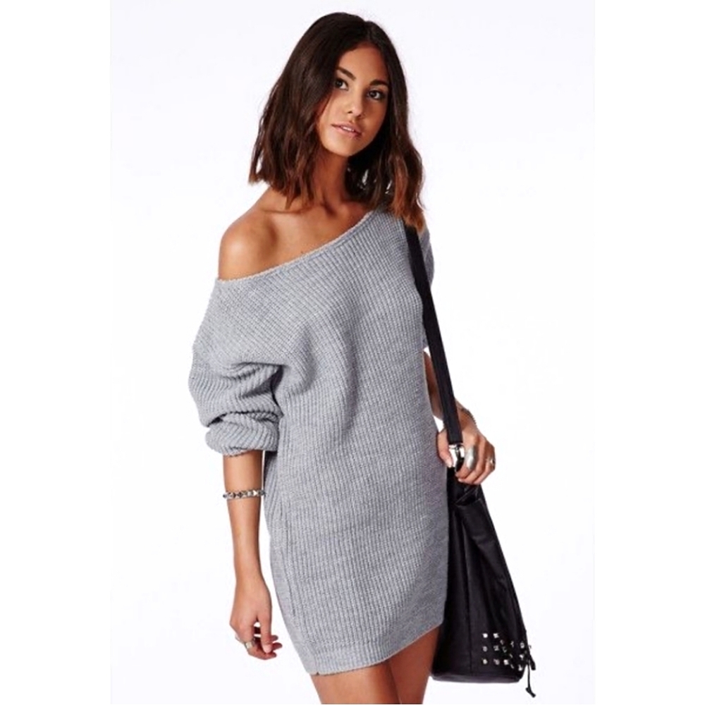 Missguided Ayvan Off Shoulder Knitted Dress S/M